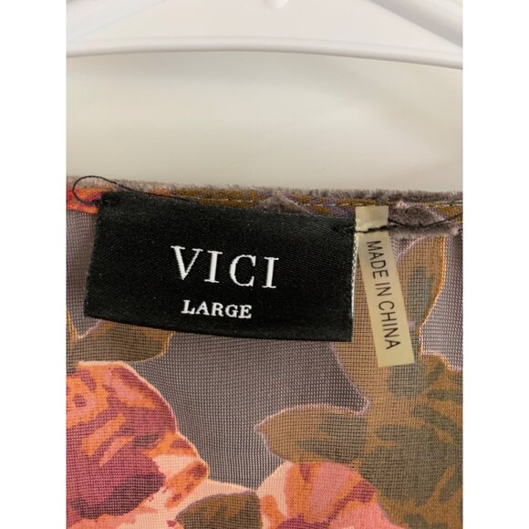 Vici Large Floral Kimono Cardigan Long Sleeve Open Front Pockets NWOT 7512 - Picture 2 of 9